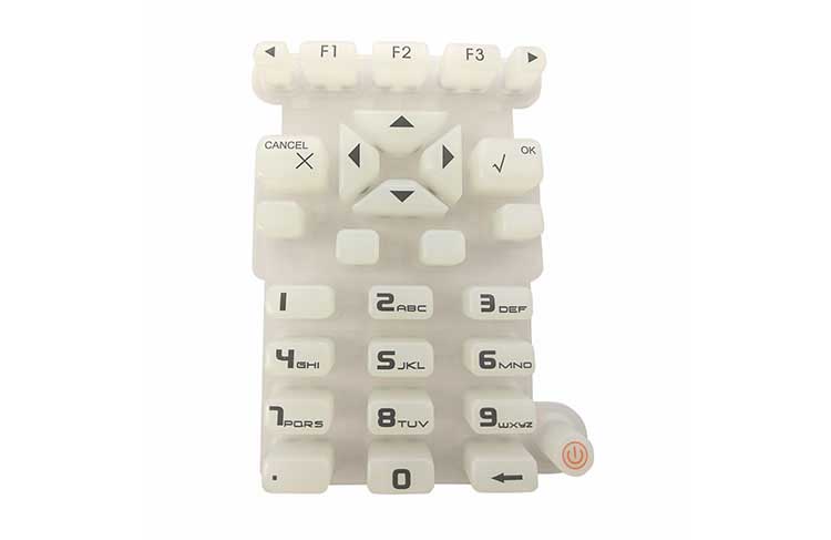 What is the principle of a remote control silicone keypad?