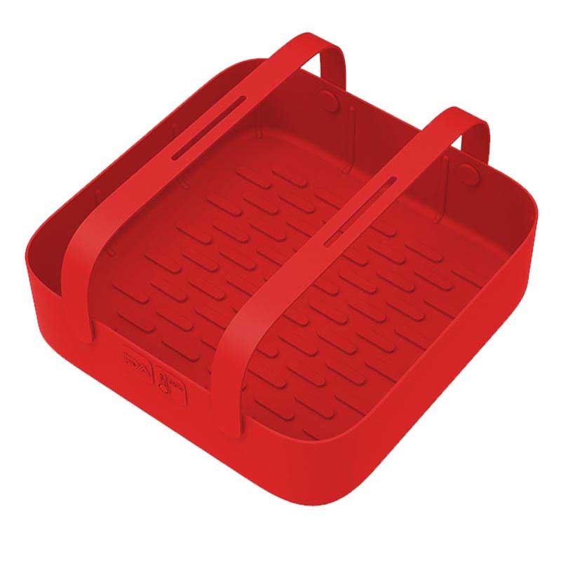 19cm Diameter, 5cm Height Square Air Fryer Silicone Bakeware - With Foldable Carrying Handles