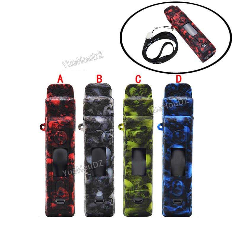 Skull Pattern Silicone Case with Dustproof, Non-Slip, and Anti-Drop Feature, Compatible with Voopoo and Vinci X, with Lanyard