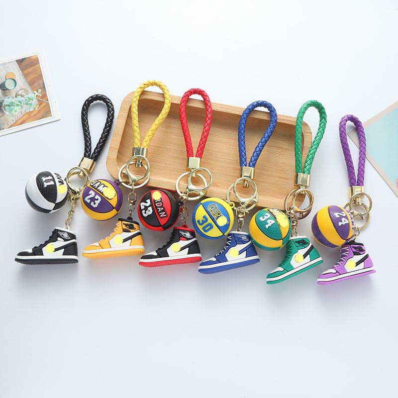Silicone Basketball Enthusiasts Keychain with Lanyard - Perfect Backpack Charm for Sports Lovers