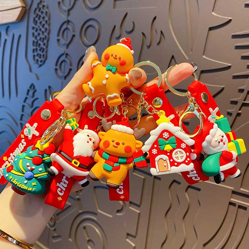 Christmas Mini Gifts - Christmas House/Gift Box/Gingerbread Reindeer/Christmas Tree Doll Keychain Pendant Supplier