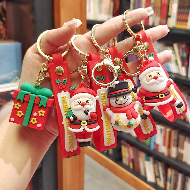 Creative Christmas Gifts - Penguin/Flower/Bear/Santa Claus Cute Silicone Keychain Custom Maker