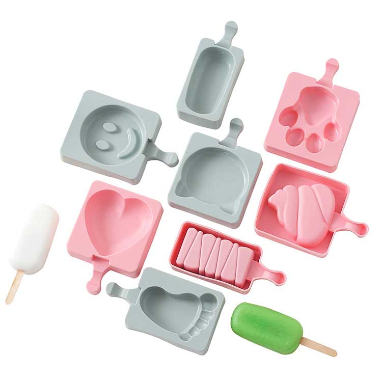 Wholesale Silicone Popsicle Molds in Stock - Perfect for Ice Cream and Baking, Charming Smiley/Face/Heart/Bear Paw/Footprint/Cat Face Shapes