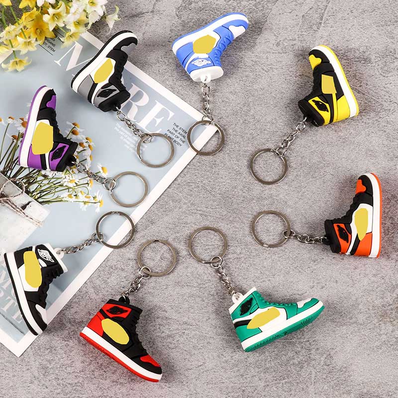 custom silicone keychain 3D figurine sneakers shoe sneaker keychains Factory Wholesale