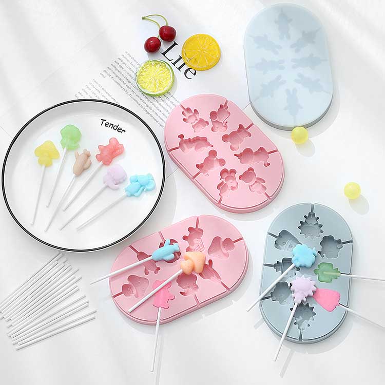 Adorable Animal Shaped Silicone Popsicle Molds with Lids - Bunny, Frog, Zebra, Dinosaur - Perfect for Chocolate, Gummies, and Cheese Sticks