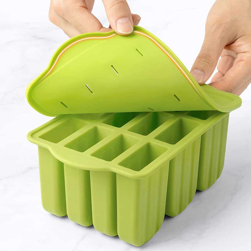 Food-Grade Silicone and BPA-Free 12-Grid Silicone Ice Cream Molds - Supplier of Popsicle Molds for Frozen Treats