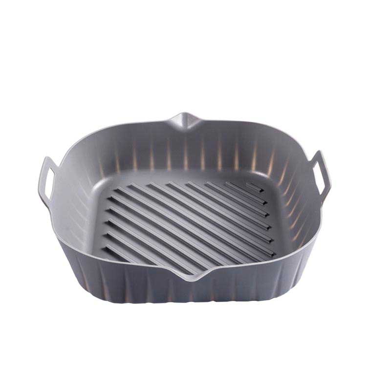 diameter 22cm Air Fryer Silicone with Pouring Lip - BPA-free Food-Grade Silicone Bakeware with Carrying Handles