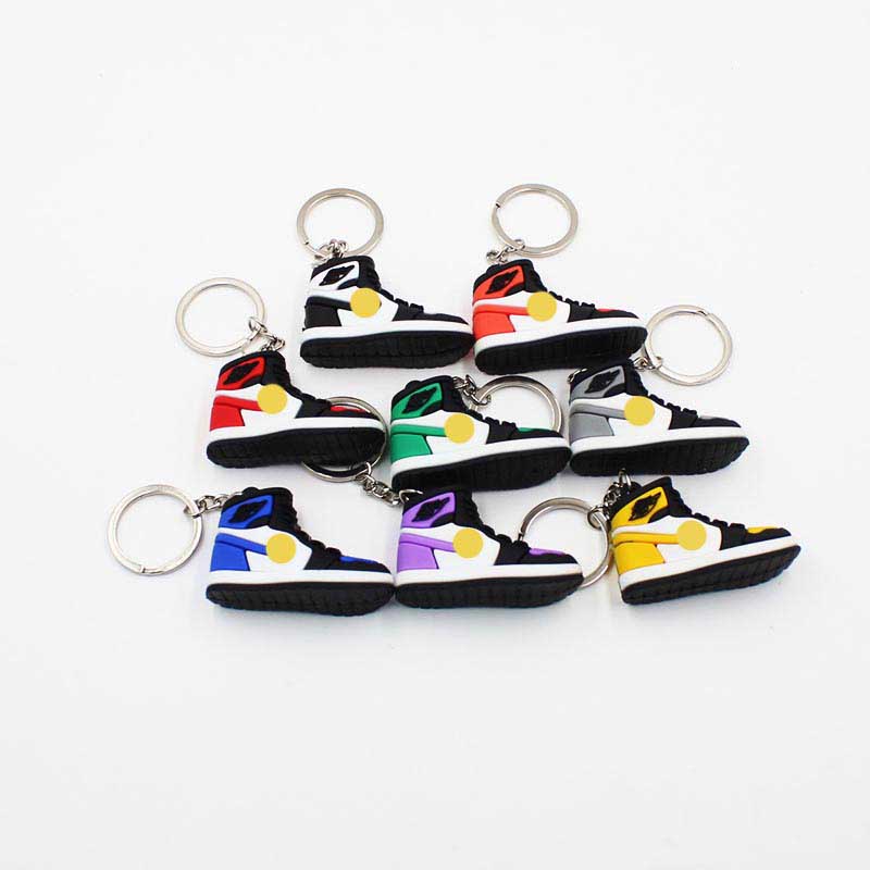 Wrist strap hanging chain cartoon silicone soft rubber AJ1 3D figurine sneakers shoe keychain