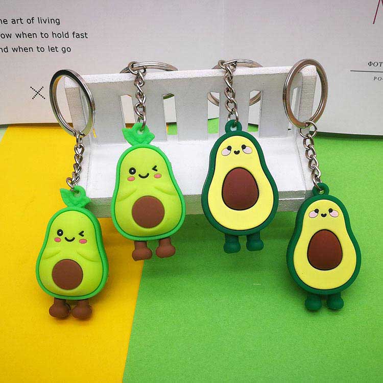 Custom Cute Avocado Keychain Backpack Charm - 3D Figurine Silicone Doll  Manufacturer Factory Wholesale Ready Stock