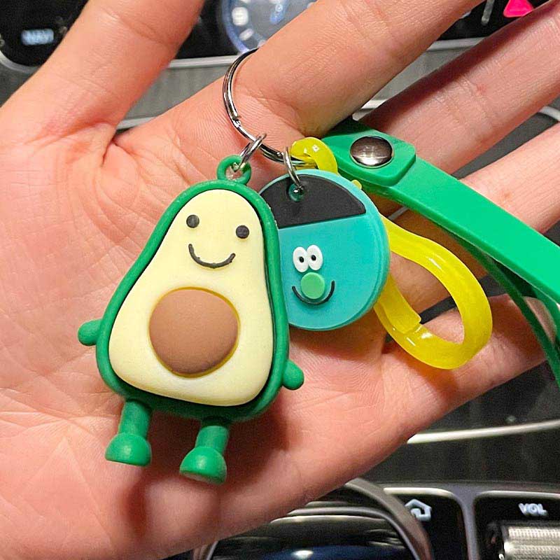 Factory Wholesale Ready Stock 3D doll Avocado Silicone Keychain - A Perfect Bag Charm and Gift
