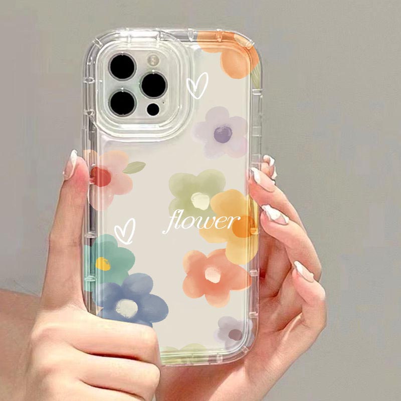 Couple love flower pattern silicone phone case supports small batch custom