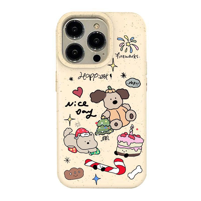 Silicone phone cover cute Christmas kitten and bear phone case