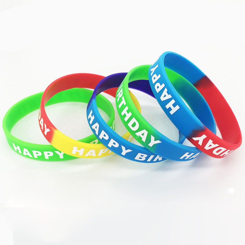 custom silicone bracelet logo Color printing process Available in various sizes