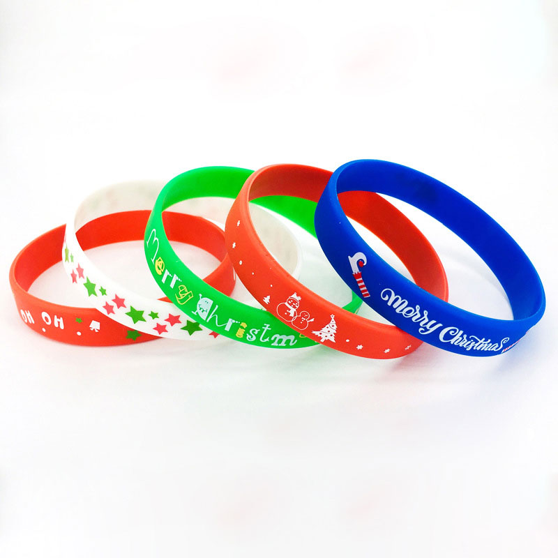 custom silicone bracelets logo color printing process club silicone wristband