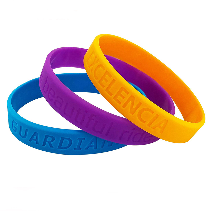 custom silicone bracelet for club activities, logo Engraving process silicone wristband