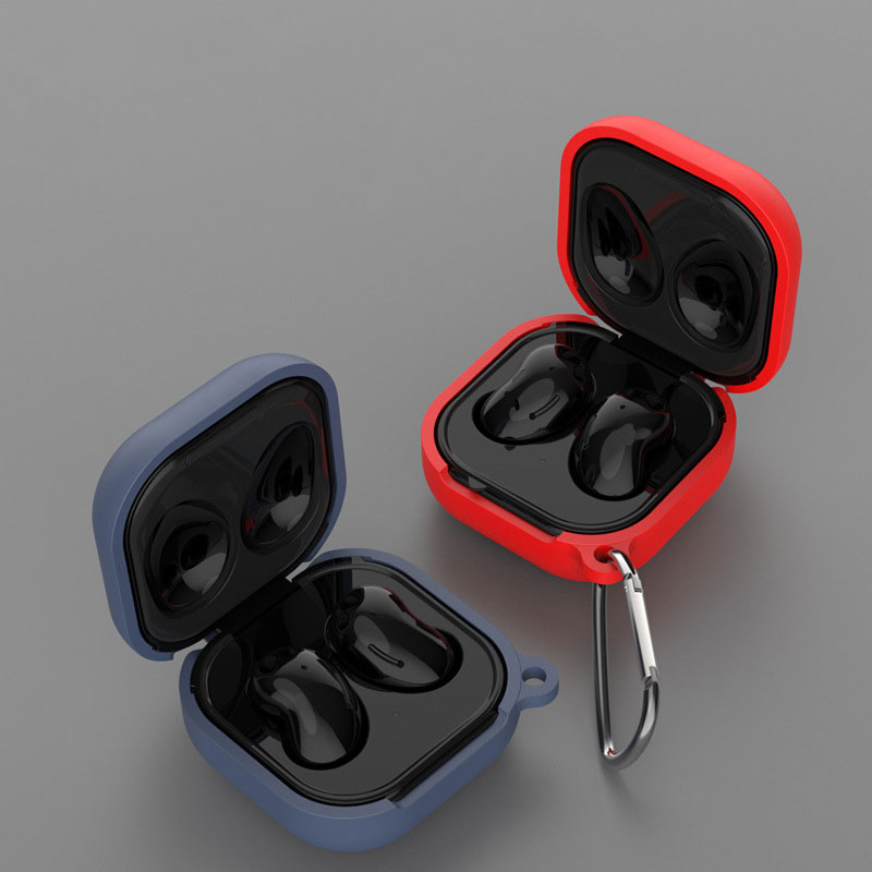Compatible Silicone Case with Carabiner for Samsung Galaxy Buds Live Wireless Bluetooth Earphones
