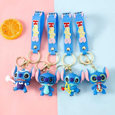 Custom adorable and exquisite dressed-up Stitch keychain, suitable for couples' bag keychain accessories