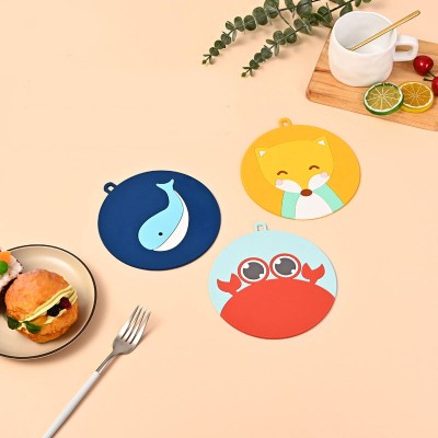 Cartoon Silicone Coasters with Hooks - High Temperature Resistant Bowl Mats