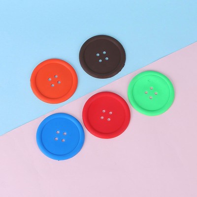 Innovative Button-shaped PVC Soft Rubber Coasters - Anti-slip and Heat Resistant Silicone Mats