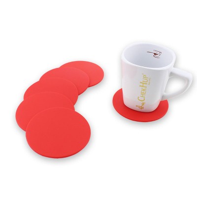 Circular Soft Silicone Coasters: Non-slip and Heat-Resistant Mats for Teacups, with Customized Logo Printing