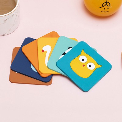 Cute Cartoon Non-Slip Heat-Resistant Silicone Coasters for High Temperature Resistance - Wholesale