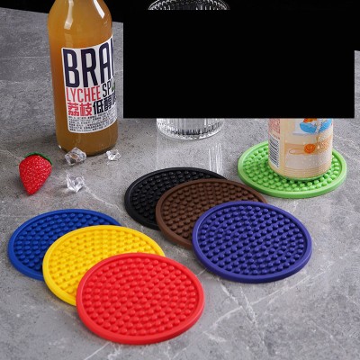 Soft Rubber Non-Slip Silicone Coffee Coasters for Tabletop Heat Resistance and Easy Cleaning