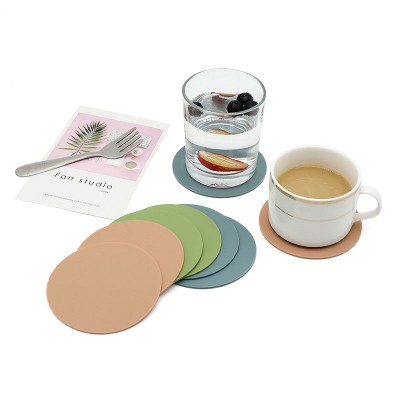 Matte Finish Silicone Coasters with Heat Insulation and Anti-Slip Properties, 9cm Diameter, in Nordic-Style Morandi Colors