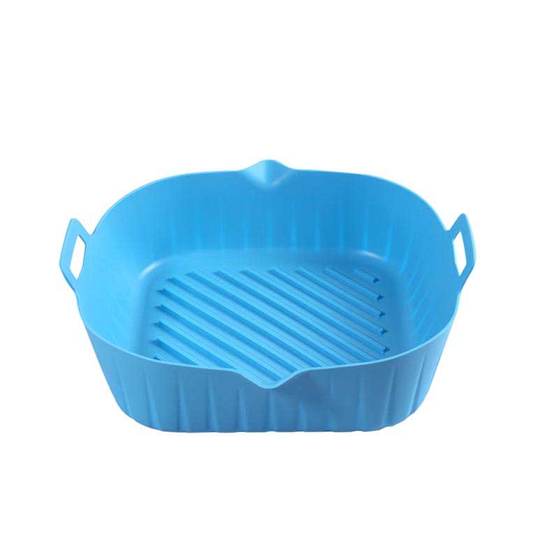 diameter 22cm Air Fryer Silicone with Pouring Lip - BPA-free Food-Grade Silicone  Bakeware with Carrying Handles