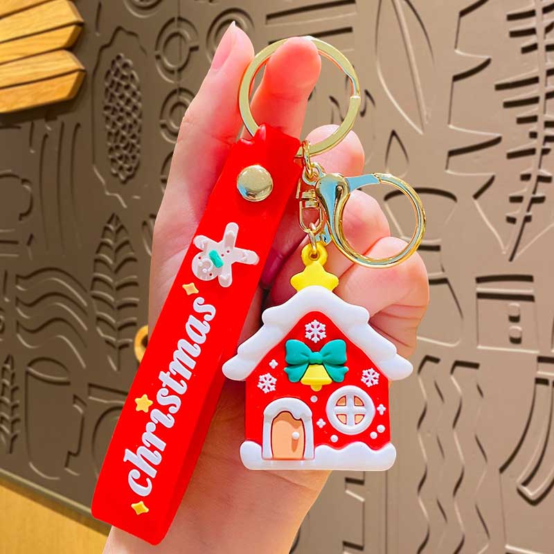 Stylish Christmas-themed Silicone Keychain: Perfect Gift for Couples, Convenient for Car Keys and Backpacks - Fast Delivery