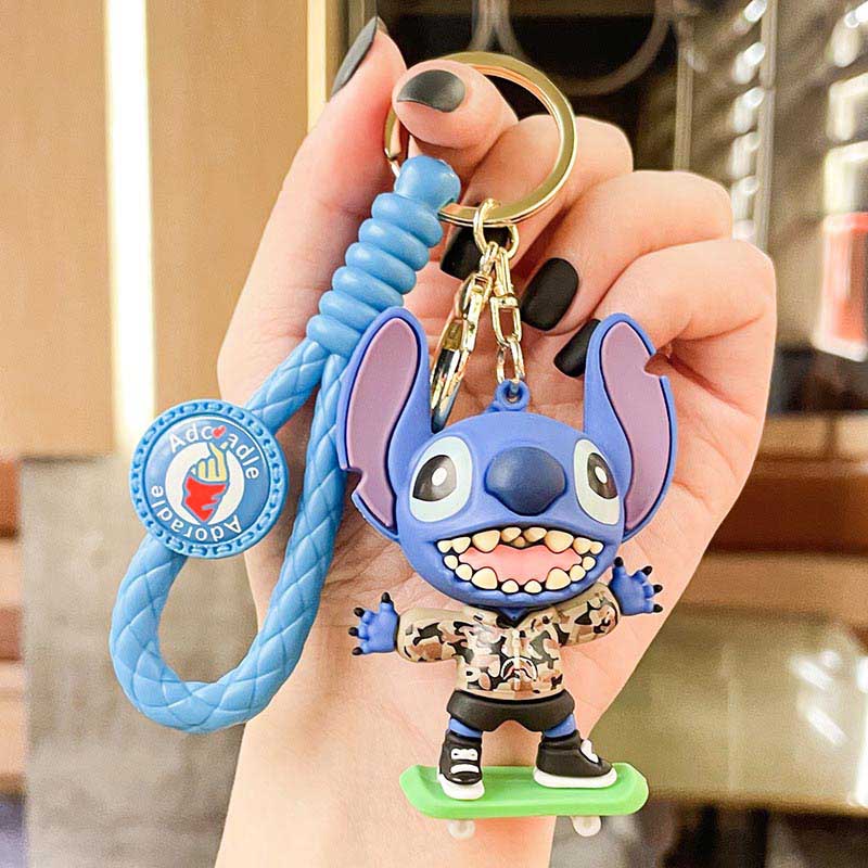 Disney Cute Cartoon Lilo & Stitch Silicone Keychain Keyring