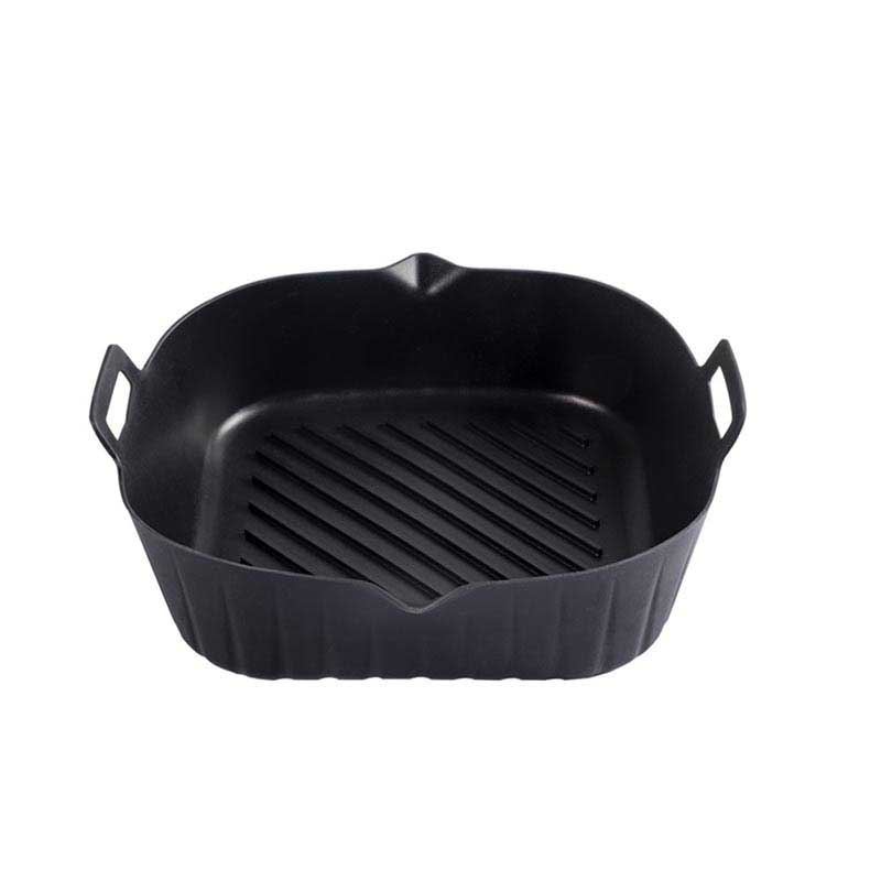 diameter 22cm Air Fryer Silicone with Pouring Lip - BPA-free Food-Grade Silicone  Bakeware with Carrying Handles