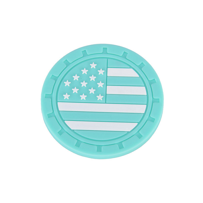 American Flag Car Silicone Coasters - Anti-Slip Car Cup Mats