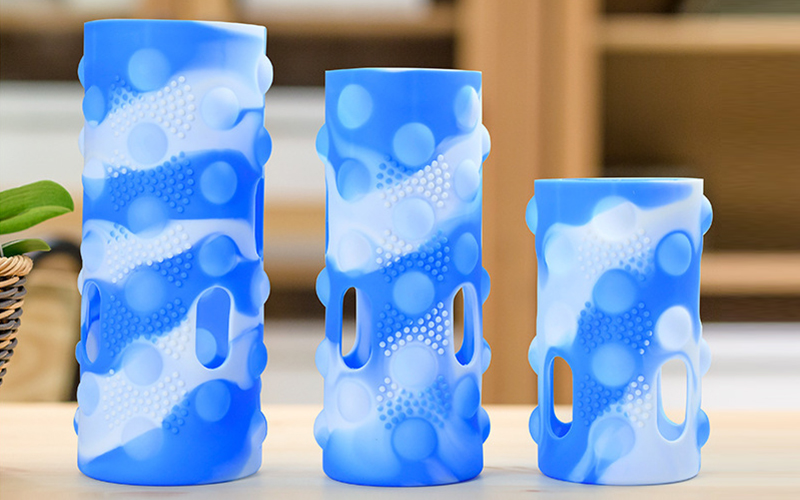 Non-slip Round Texture Design Silicone Water Bottle Sleeve