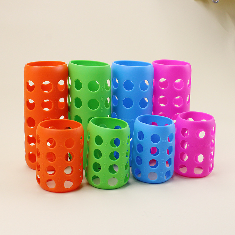 Diameter 6cm, 6.5cm Glass Water Bottle Silicone Sleeve with Perforated Design for Heat Dissipation and Anti-Scald Silicone Cup Cover