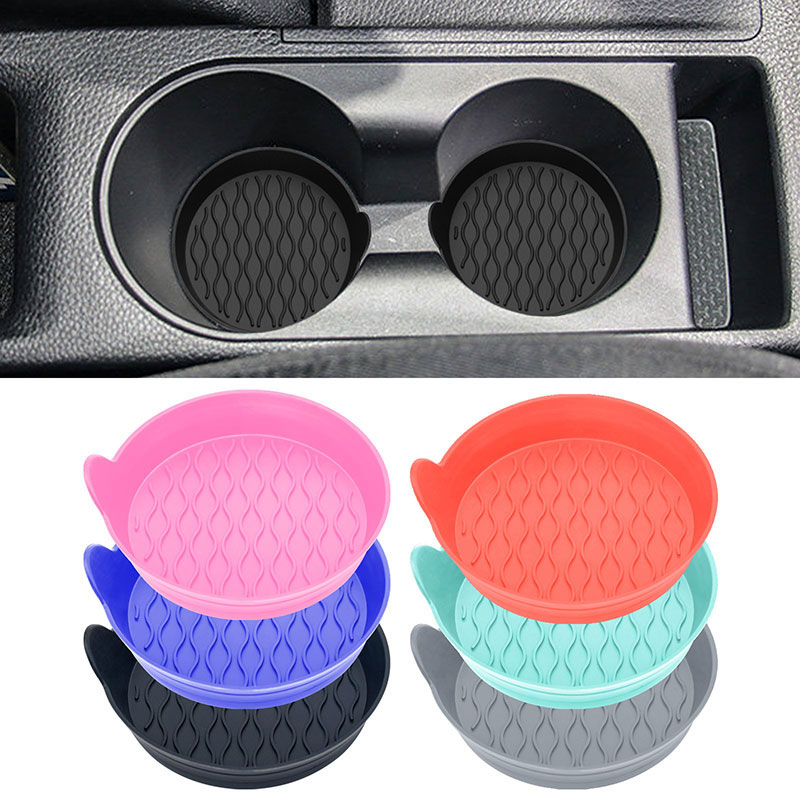 Automotive Center Console Cupholder with Silicone Coasters - Anti-Slip, Waterproof, and High Temperature Resistant