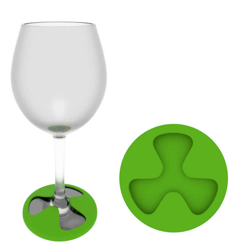 Wine Glass Mats - Encasing Silicone Coasters with Anti-slip Padding at the Base