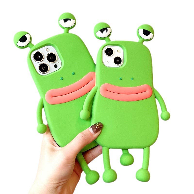 sausage mouth frog prince phone casing cute silicone phone case