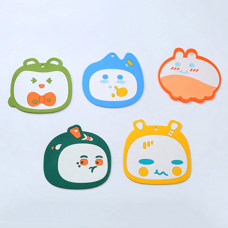 Cute Cartoon Character Silicone Coasters - Food-Grade Eco-Friendly Heat-Resistant Silicone Pads