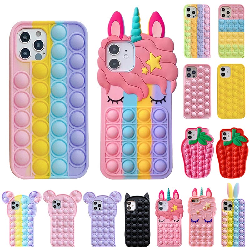 Rainbow bunny ears pineapple bow winnie the pooh silicon phone casing wholesale