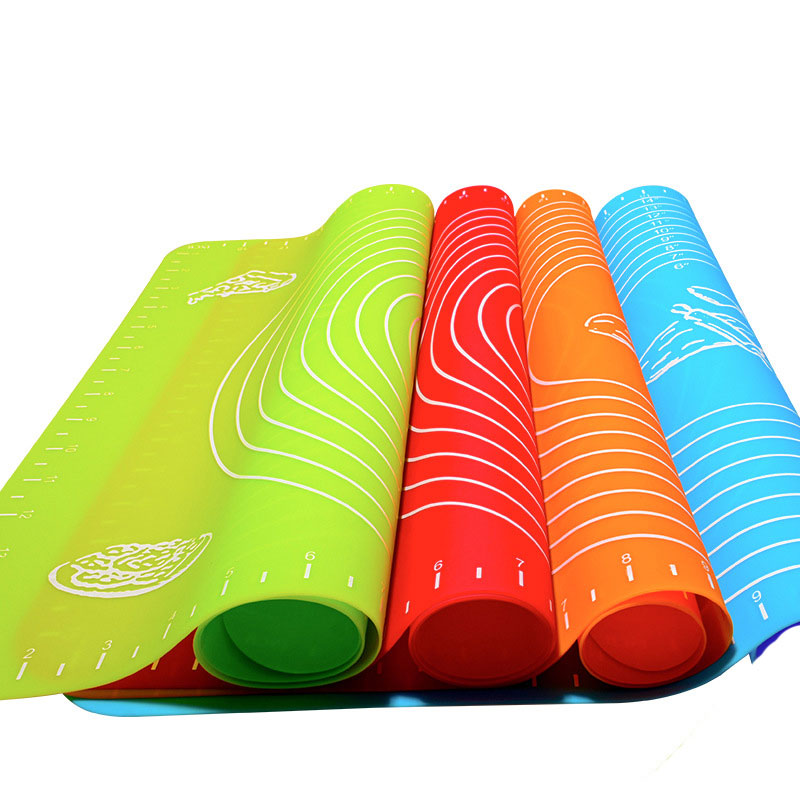 Wholesale 40*50cm Baking Silicone Mats with Printed Measuring Scales for Dough Kneading