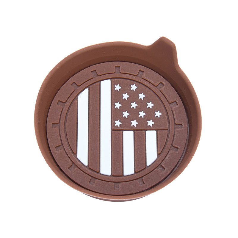 Portable Bowl-Shaped American Flag Design Silicone Coasters with Anti-Slip and Heat-Resistant Properties for Automotive Cup Holders