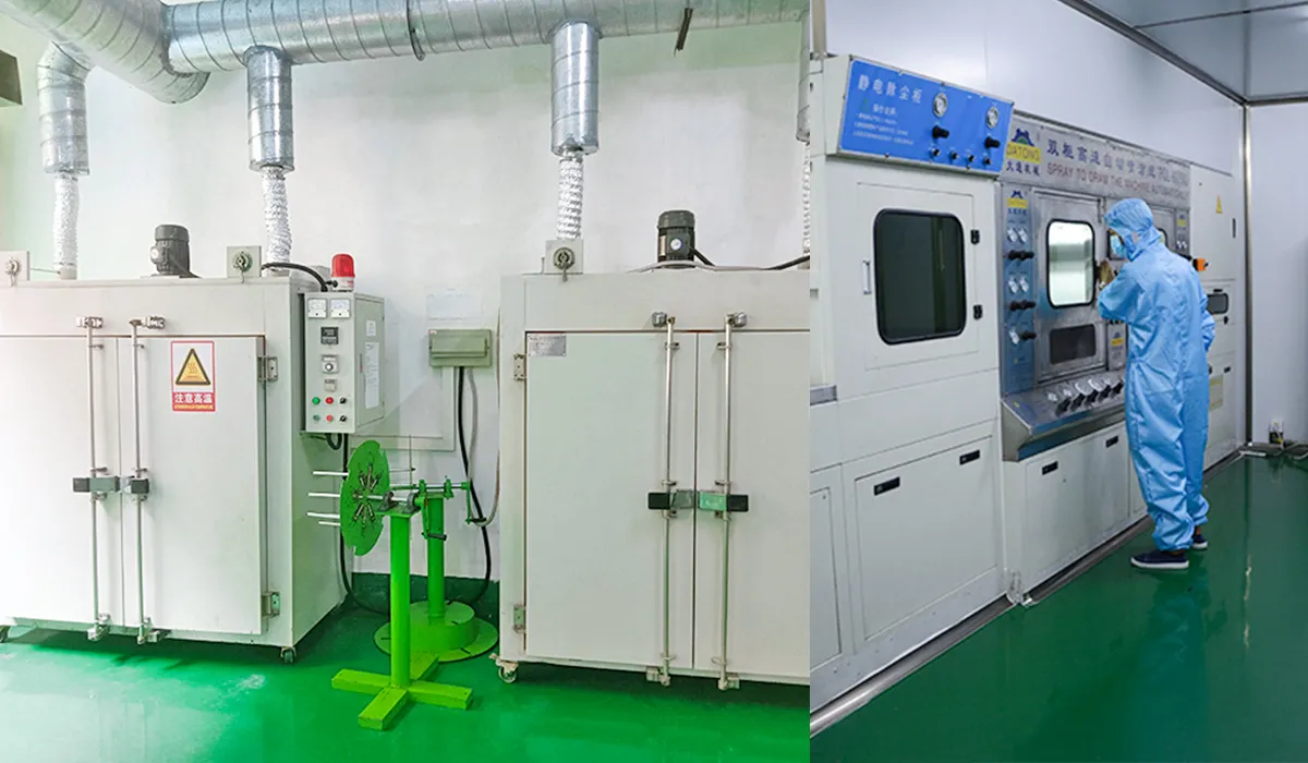 Handles surface finishing of silicone parts via spray coating.