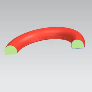 D Shaped Cross Section Silicone Sealing Ring Cross Section View