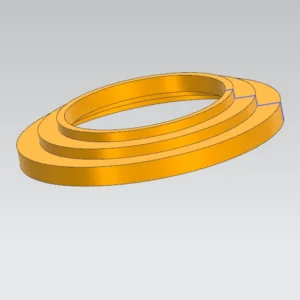 Stepped Cross Section Silicone Sealing Ring Full View