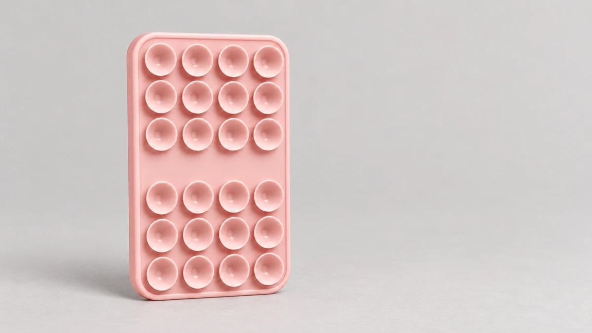 General appearance of a silicone phone pad with multiple suction cups
